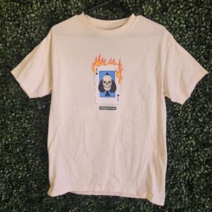 Mens Medium Primitive Royal Cards Graphic Cream Tshirt